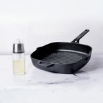 Meyer Pre-Seasoned Cast Iron Grill Pan and Oil Sprayer Set - Pots and Pans