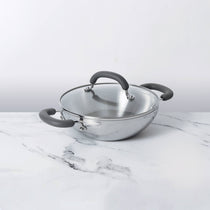 Meyer Trivantage Stainless Steel Triply Cookware Kadai/Wok with Lid, 22cm
