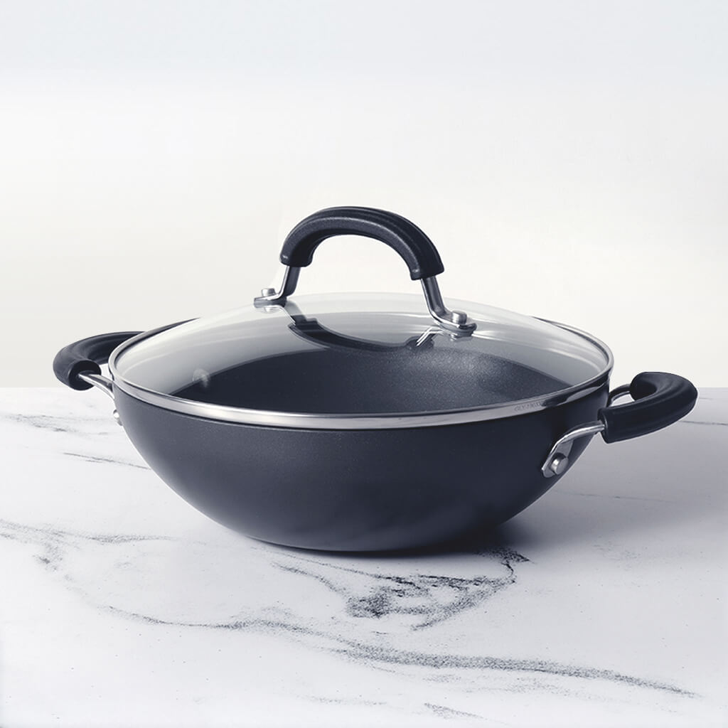 Circulon Origins 24cm Non-Stick + Hard Anodized Kadai/Wok with Lid