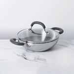 Meyer Trivantage Stainless Steel Triply Cookware Kadai/Wok with Lid, 24cm