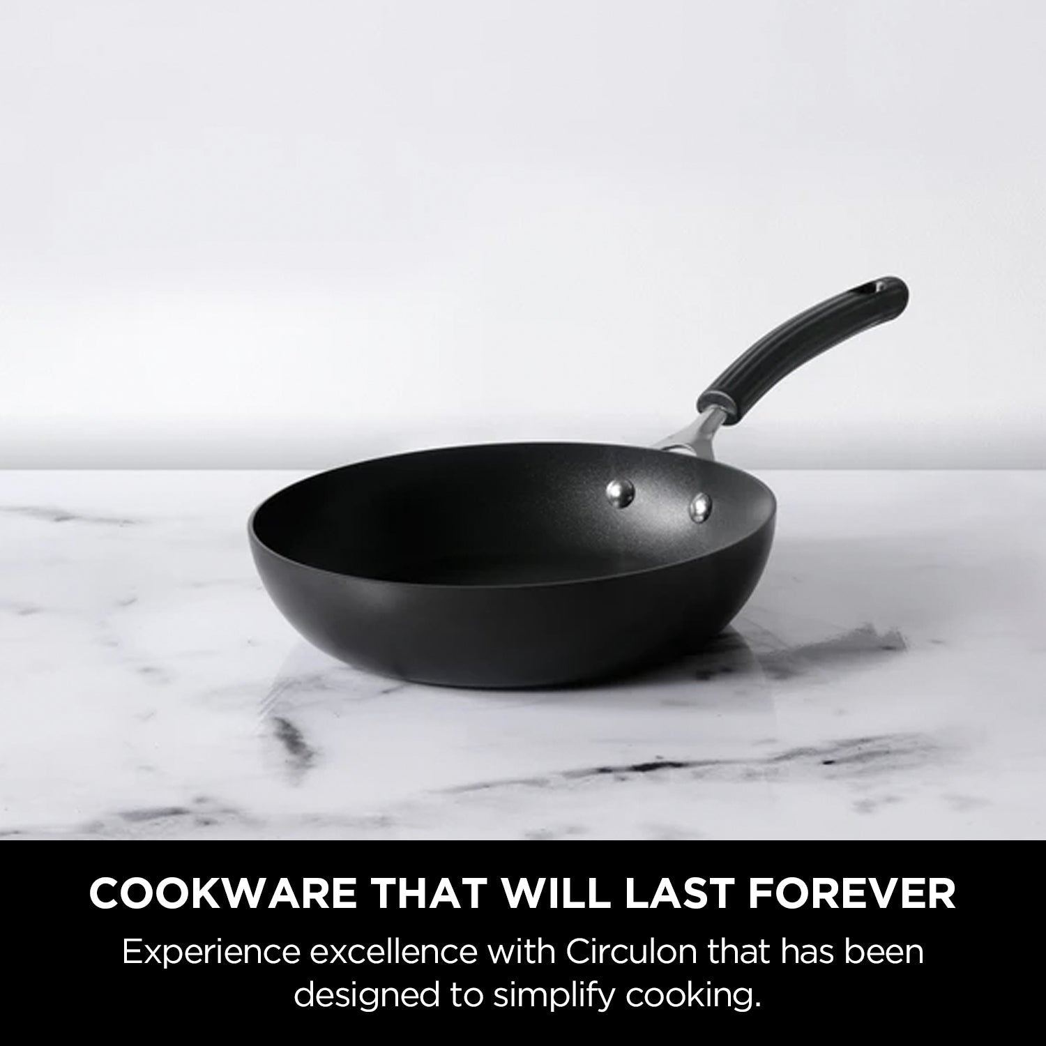 Circulon Origins 28cm Non-Stick + Hard Anodized Frypan/Skillet, Black (Suitable For Gas & Induction)