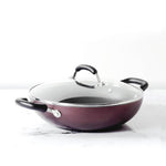 Meyer Merlot Non-Stick Kadai/Wok with Lid, 28cm