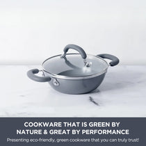 Meyer Anzen Ceramic Coated Cookware 4pcs Set - 20cm Wok/Kadai with Lid + 26cm Wok/Kadai with Lid