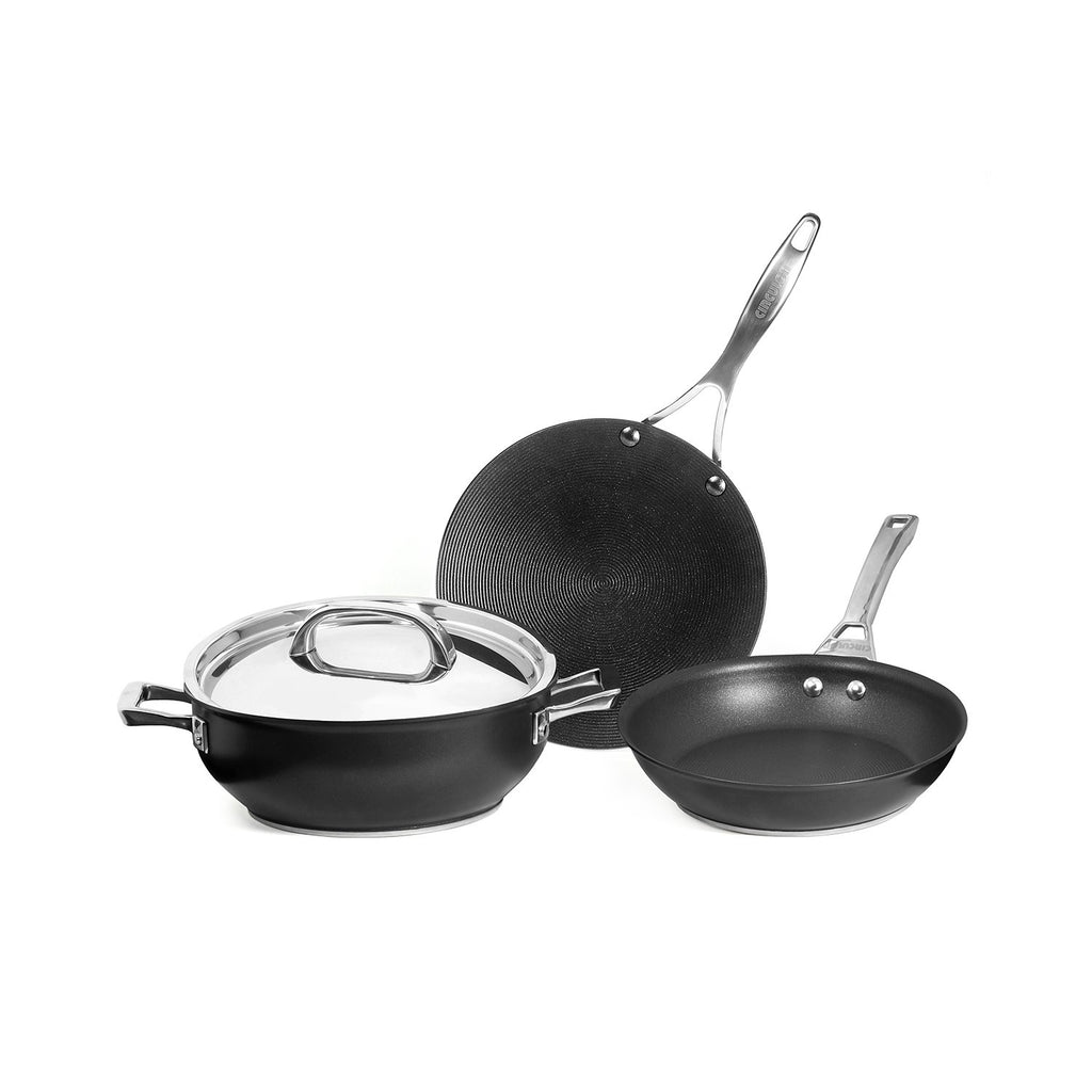 Circulon Infinite Non-Stick + HA 4pcs Cookware Set (24cm Frypan + 4.3L/26cm Casserole/Biryani Pot + 26cm Roti Tawa) - Pots and Pans