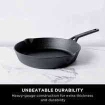 Meyer Pre-Seasoned Cast Iron 2 pcs Set (25cm Grillpan + 20cm Frypan/Skillet)