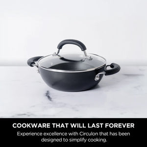 Circulon Origins 20cm Non-Stick + Hard Anodized Kadai/Wok with Lid