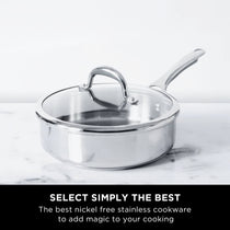 Meyer Select Stainless Steel 3-Piece Cookware Set Frypan and Sautepan With Interchangeable Lid (Gas and Induction Compatible)