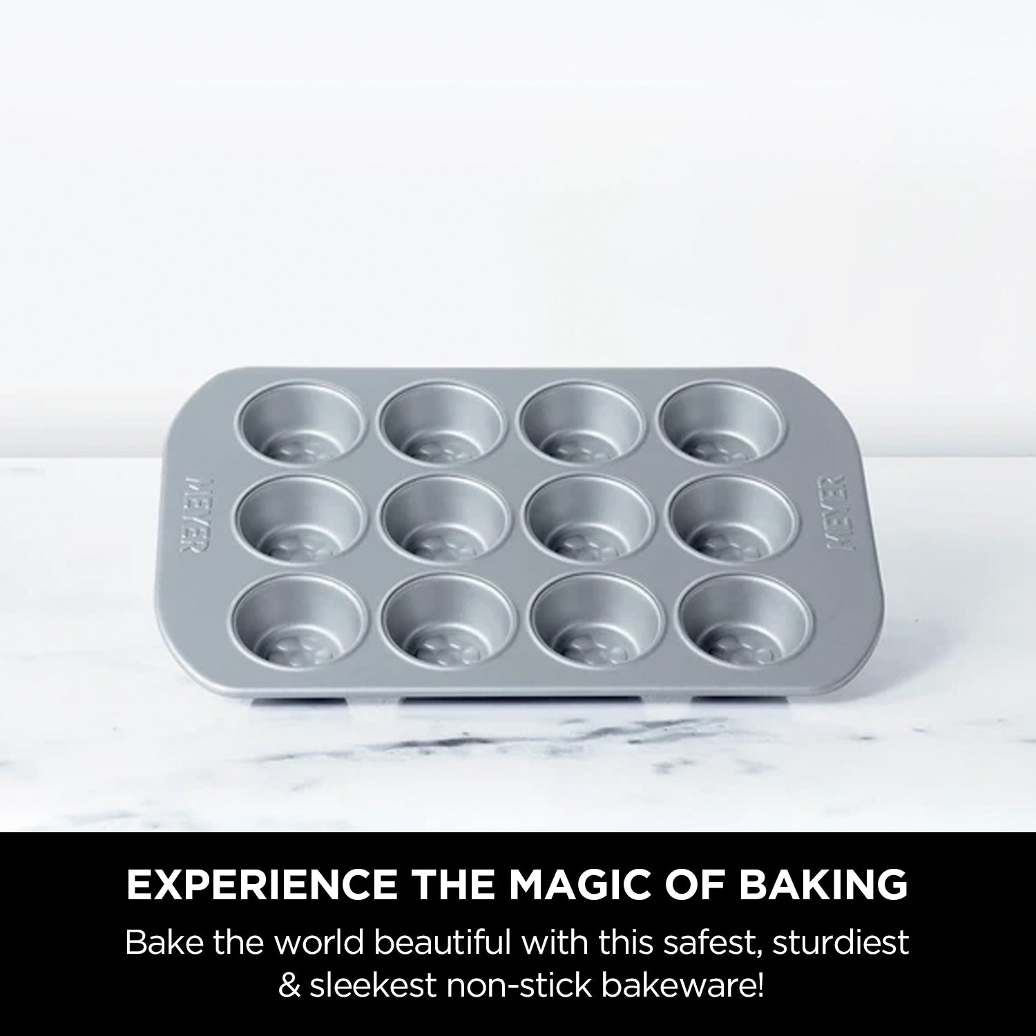 Meyer Bakemaster 2-Piece Bakeware Set - 12 cup muffin pan + 6 cup muffin pan