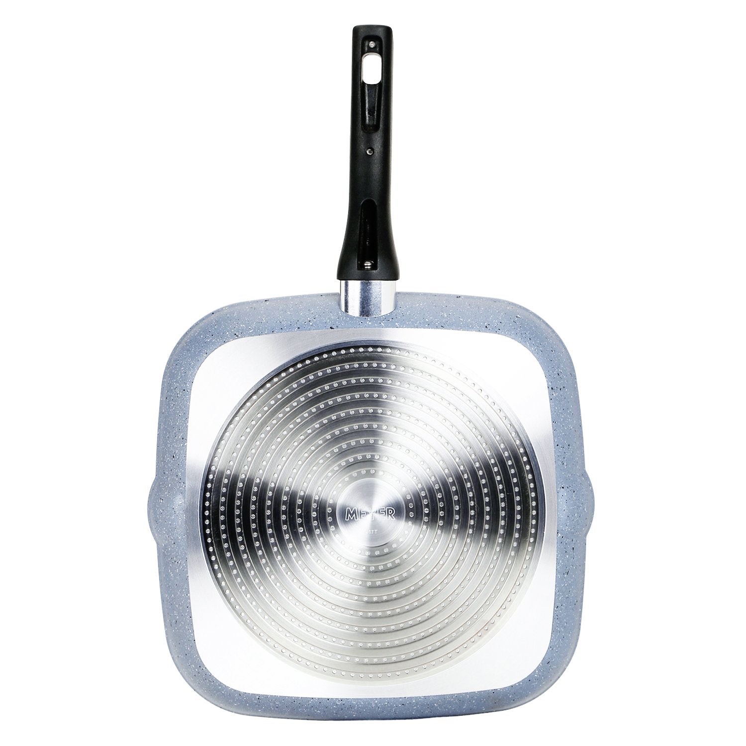 Meyer Forgestone Non-Stick Flat Tawa/Square Griddle Pan 28cm, Stone Grey [Induction & Gas Compatible] - Pots and Pans