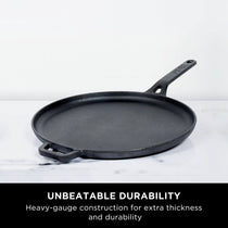 Meyer Cast Iron 2pcs Set - 25cm Grillpan + 28cm Flat Dosa Tawa