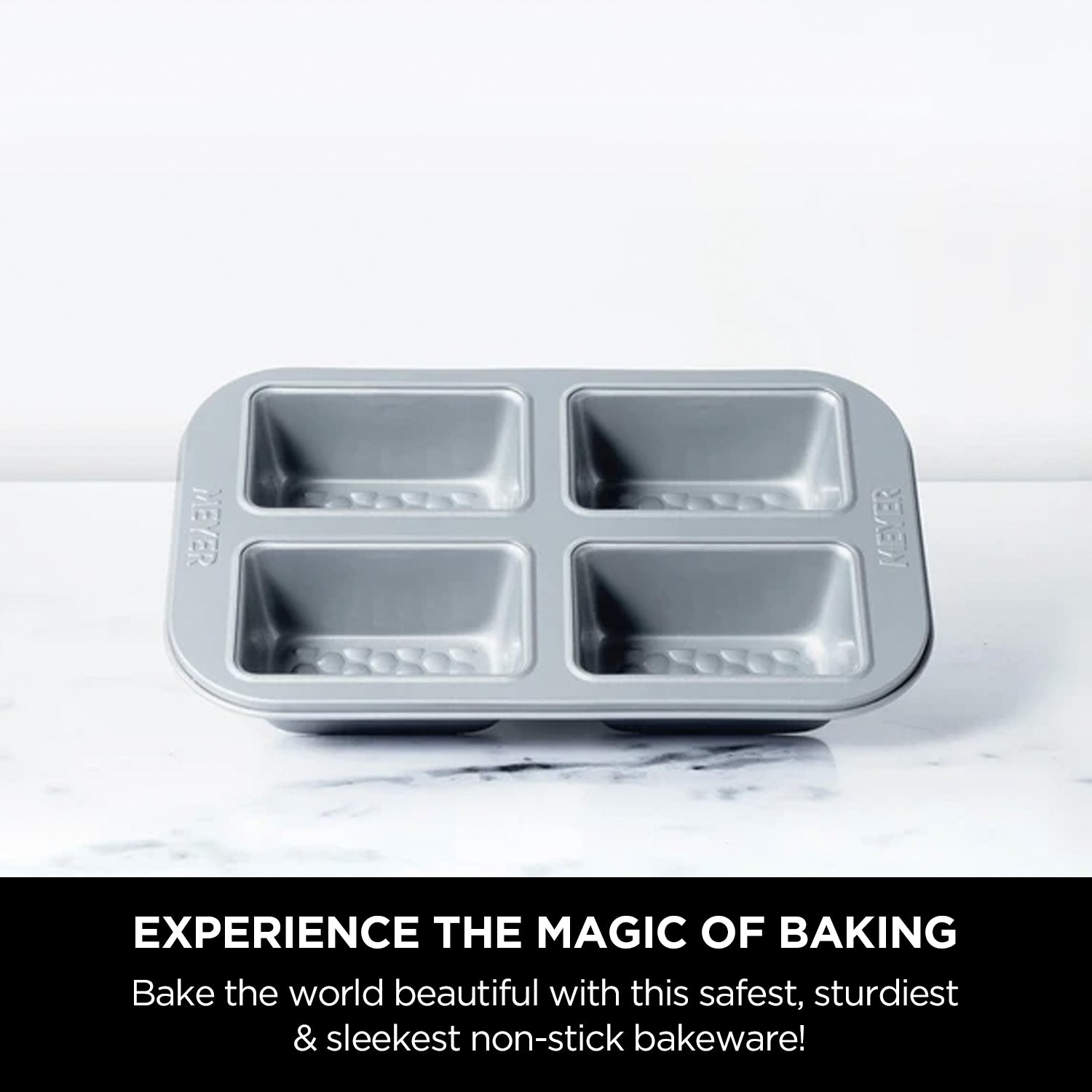 Meyer Bakemaster 2-Piece Bakeware Set - 4 cup Loaf pan + Baguette tray