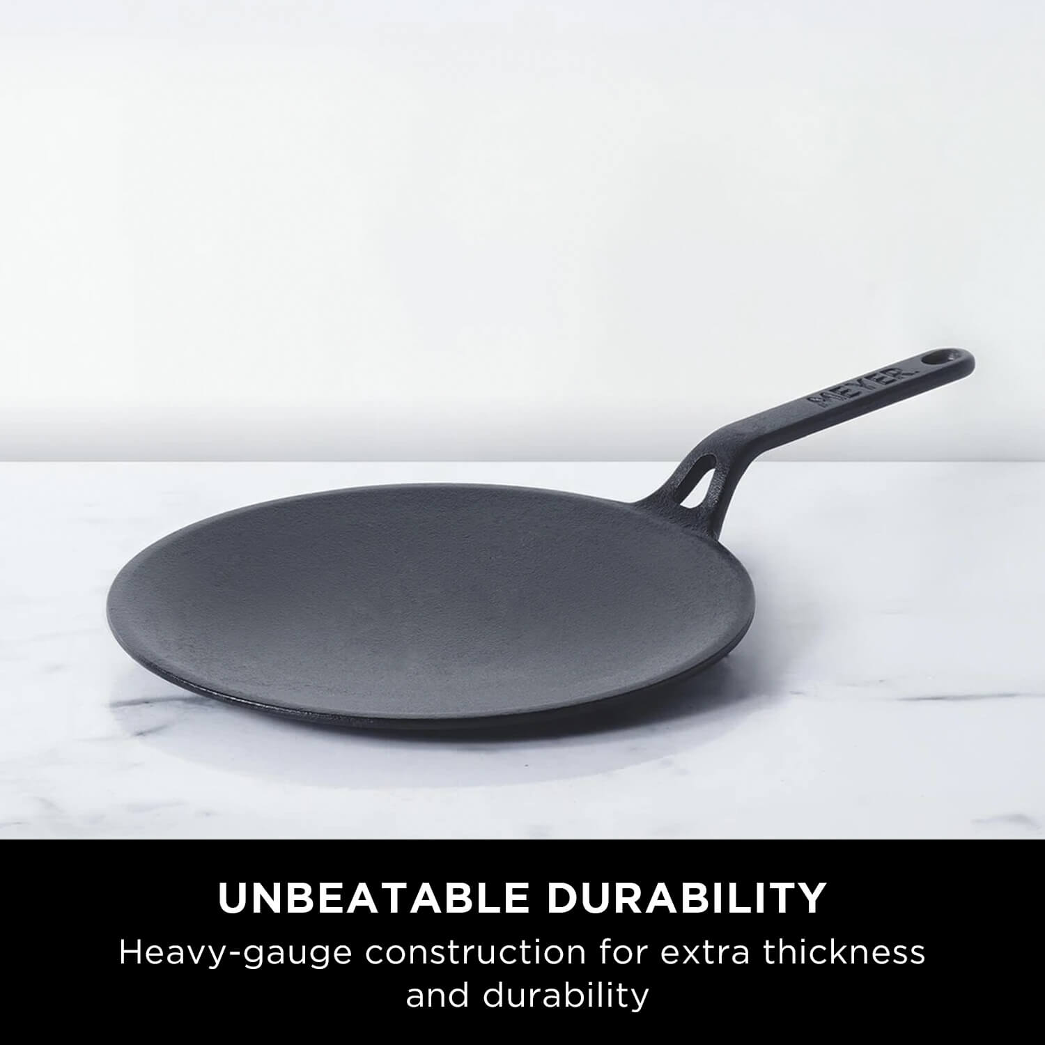 Meyer Pre Seasoned Cast Iron 2pcs Set (24cm Frypan/Skillet + 26cm Curved Roti Tawa)