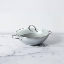 Prism Non-Stick Kadai 26cm, Silver [Induction & Gas Compatible] - Pots and Pans