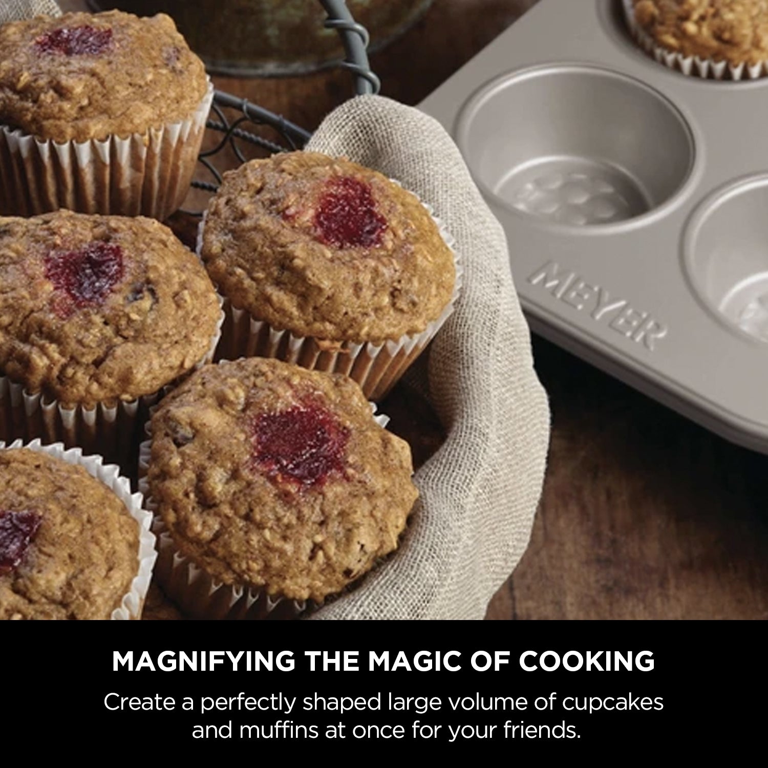 Meyer Bakemaster 2-Piece Bakeware Set - 12 cup muffin pan + 6 cup muffin pan