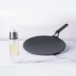 Meyer 2pcs Set - 26cm Cast Iron Roti Tawa + Oil Sprayer - Pots and Pans