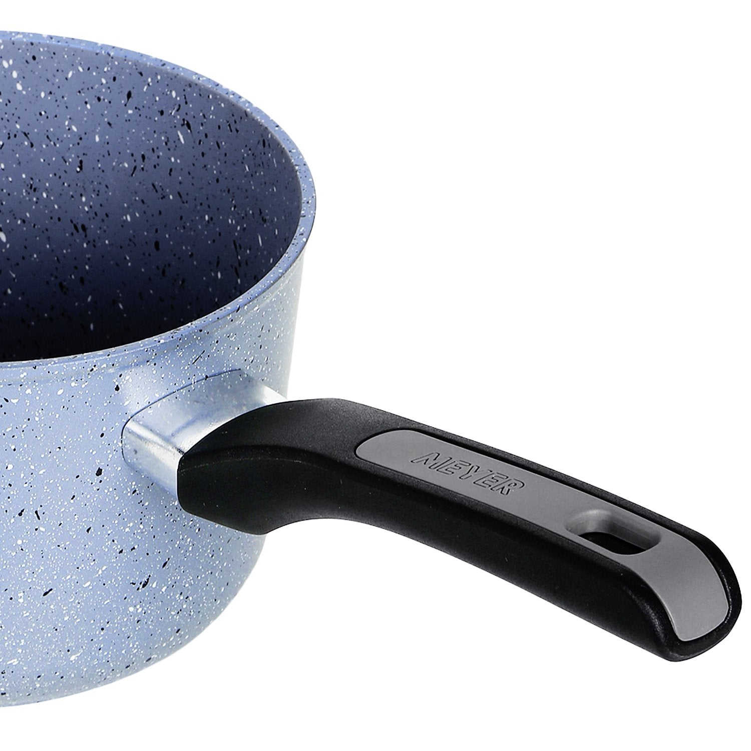 Meyer Forgestone Non-Stick Saucepan 16cm, Stone Grey [Induction & Gas Compatible] - Pots and Pans