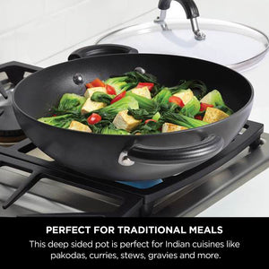 Circulon Origins Non-Stick + Hard Anodized 4-Piece Cookware Set(26cm Kadai + 30cm Kadai) with Glass Lids