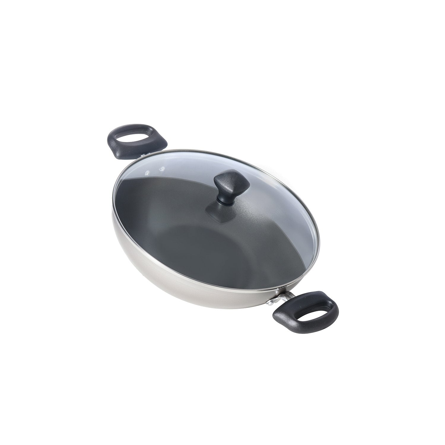 Meyer Non-Stick 6pcs Set (14cm Milkpan+26cm Frypan+26cm Kadai+Nylon Turner+Nylon Spoon) - Pots and Pans
