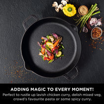 Meyer Pre Seasoned Cast Iron 2pcs Set (24cm Frypan/Skillet + 26cm Curved Roti Tawa)