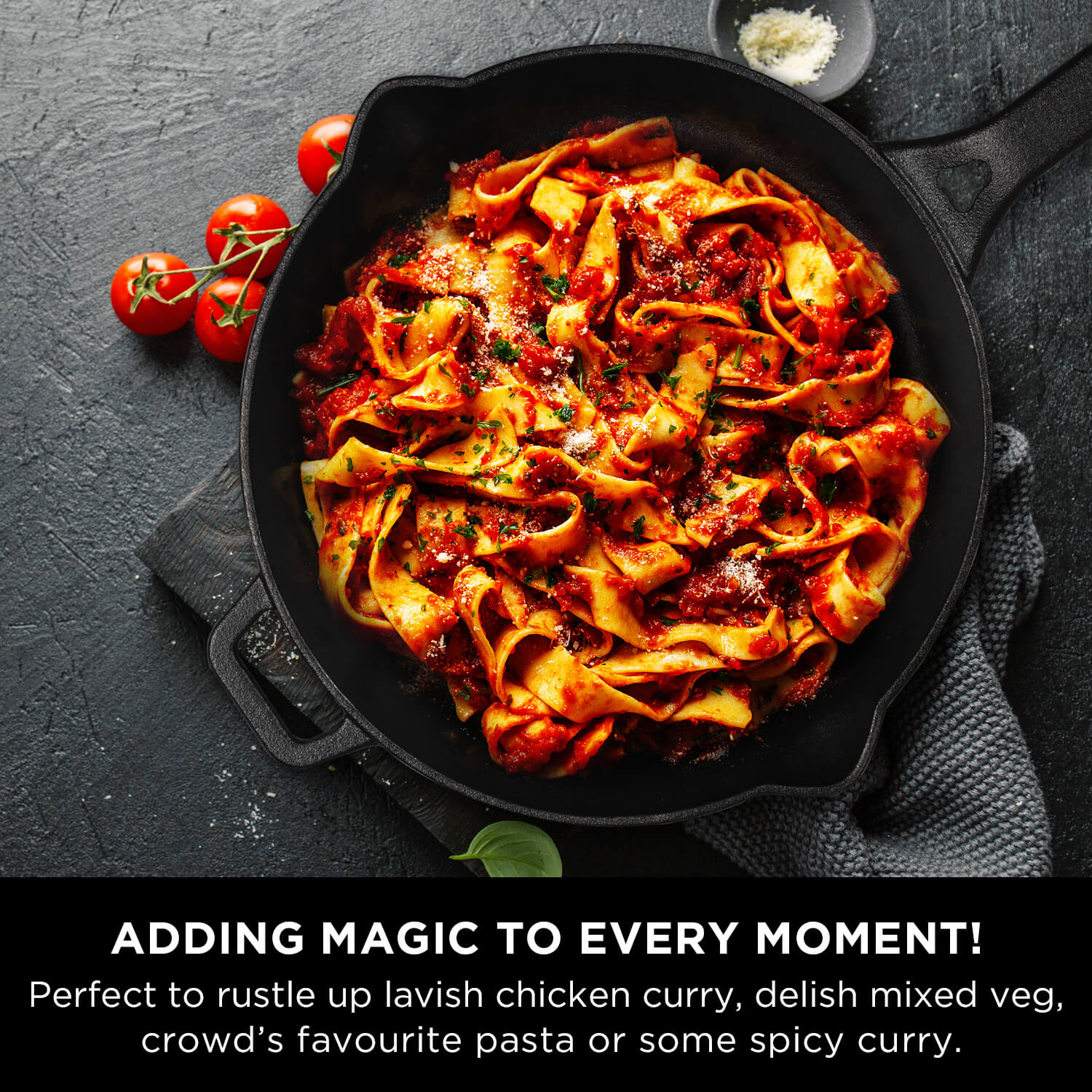 Meyer Pre-Seasoned Cast Iron 2 Piece Cookware Set - 25cm Grill Pan + 26cm Frypan