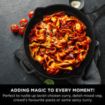 Meyer Pre-Seasoned Cast Iron 2 Piece Cookware Set - 25cm Grill Pan + 26cm Frypan