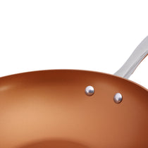 Prism Non-Stick Stirfry/Wok with Stick Handle 26cm, Copper [Induction Compatible] - Pots and Pans