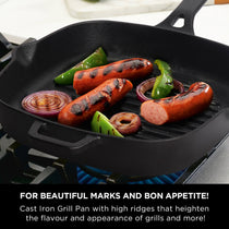 Meyer Cast Iron 2pcs Set - 25cm Grill pan + 26cm Roti Tawa