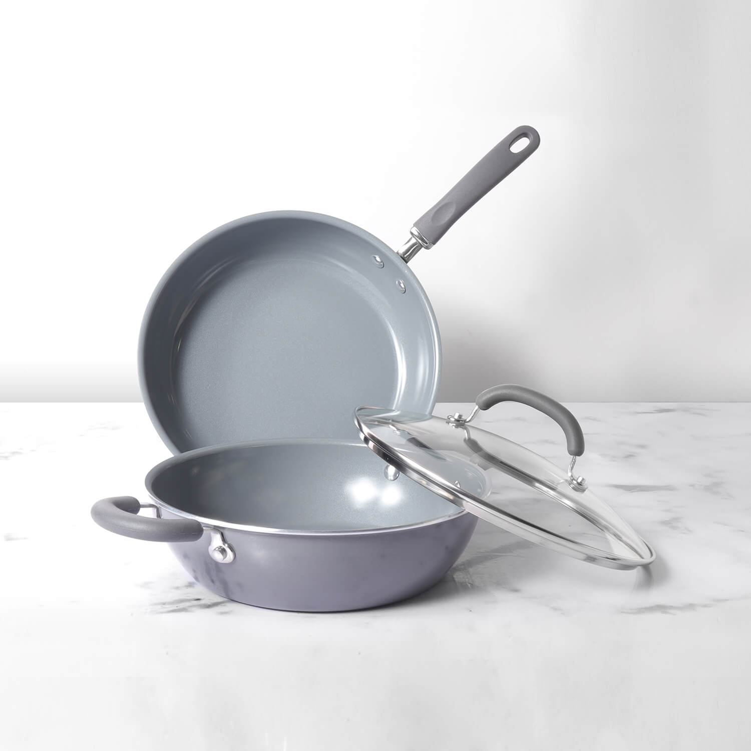  Meyer Anzen Healthy Ceramic Coated Cookware Frypan, Grey, 26cm:  Home & Kitchen