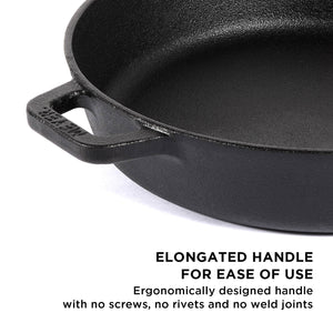 Meyer Pre Seasoned Cast Iron 2pcs Set (24cm Frypan/Skillet + 26cm Curved Roti Tawa)