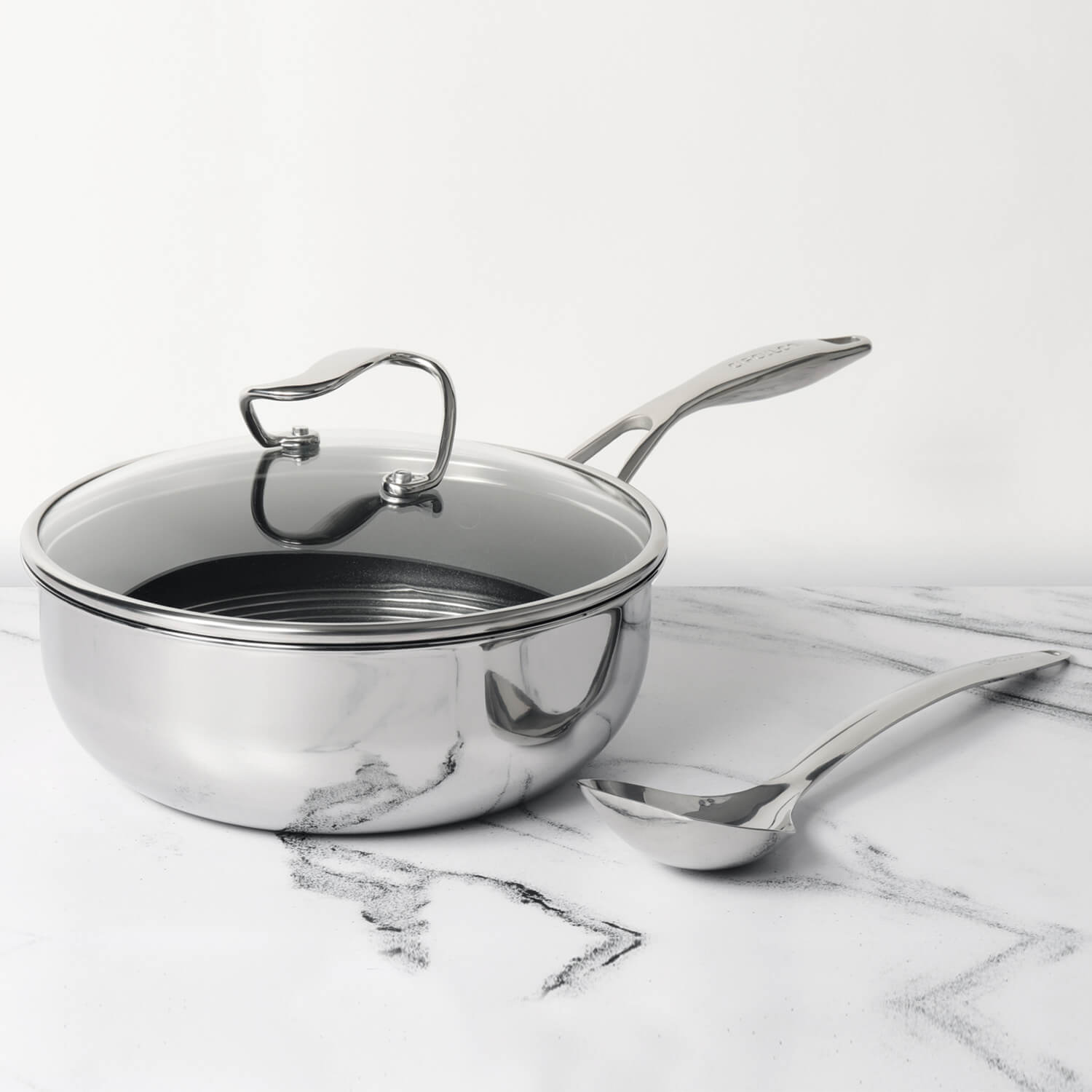 Circulon Stainless Steel Cookware Pots and Pans Set with SteelShield Hybrid  Stainless and Nonstick Technology