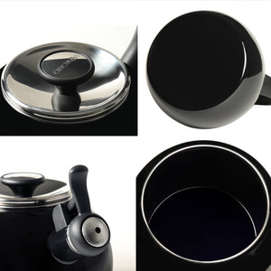 Circulon Enamel On Steel Whistling Tea Kettle 1.9 Liters, Black