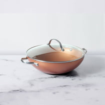 Prism Non-Stick Kadai 28cm, Copper [Induction & Gas Compatible] - Pots and Pans