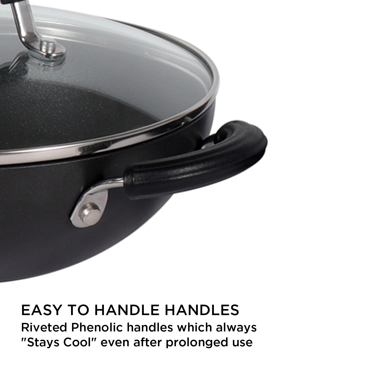 Circulon Origins 3pcs Non-Stick Hard Anodized Set (26cm Frypan + 26cm Kadai + Lid)