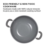 Meyer Anzen Ceramic Coated Cookware 4pcs Set - 20cm Wok/Kadai with Lid + 26cm Wok/Kadai with Lid