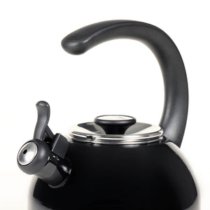 Circulon Enamel On Steel Whistling Tea Kettle 1.9 Liters, Black