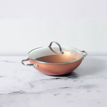 Prism Non-Stick Kadai 26cm, Copper [Induction & Gas Compatible] - Pots and Pans