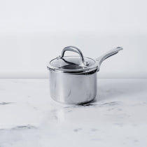 Meyer Select Stainless Steel Straining Saucepan 16cm (Induction & Gas Compatible) - Pots and Pans