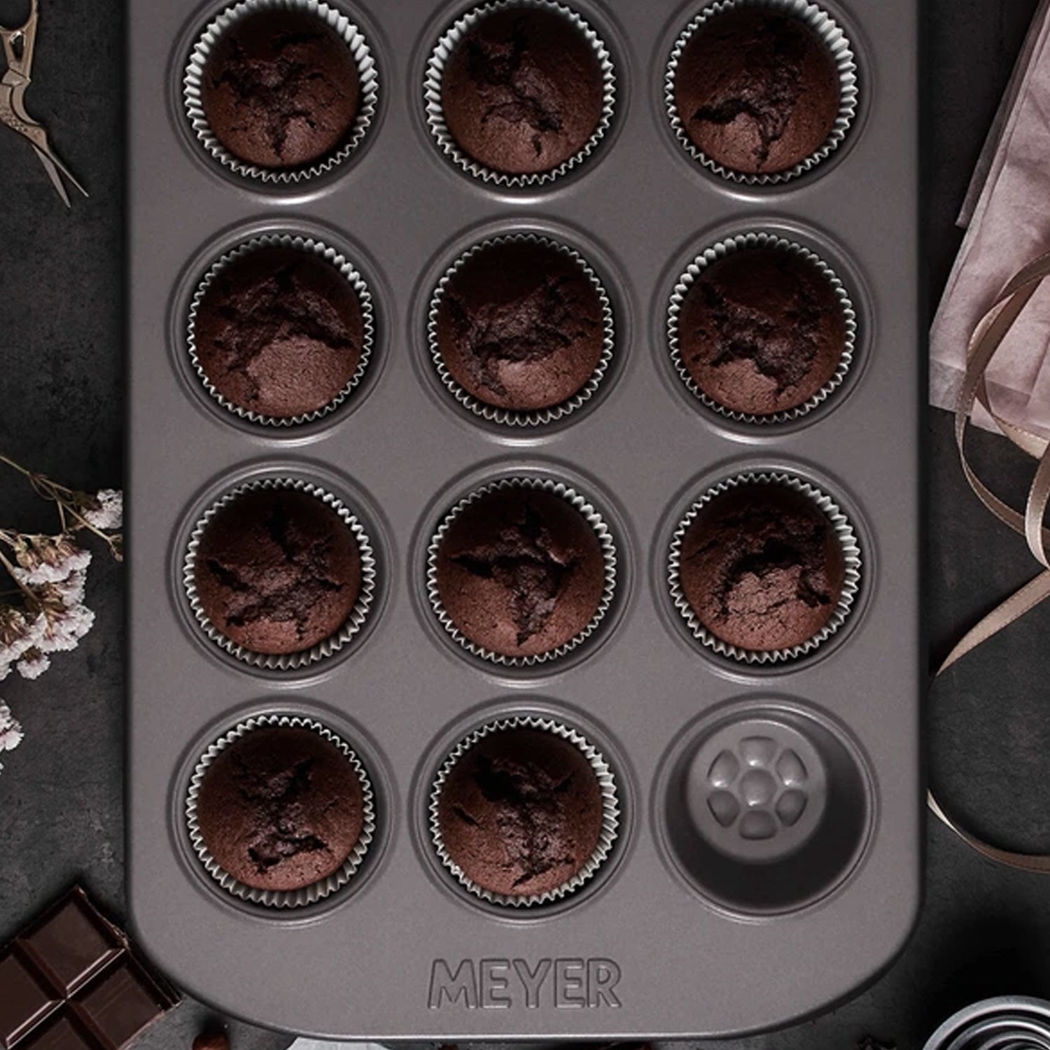 Meyer Bakemaster 2-Piece Bakeware Set - 12 cup muffin pan + 6 cup muffin pan