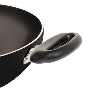 Meyer Non-Stick 5pcs Set (28cm Flat Dosa Tawa + 24cm Frypan + 24cm Kadai with Lid + Nylon Turner) - Pots and Pans