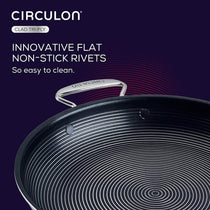 Circulon Clad Stainless Steel Frying Pan / Skillet with Hybrid SteelShield and Nonstick Technology, 25cm ,Silver