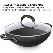 Circulon Origins 20cm Non-Stick + Hard Anodized Kadai/Wok with Lid