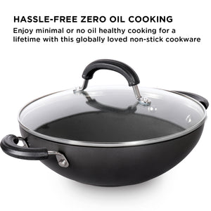 Circulon Origins 3pcs Non-Stick Hard Anodized Set (26cm Frypan + 26cm Kadai + Lid)