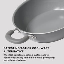 Meyer Anzen Ceramic Coated Cookware 4pcs Set - 20cm Wok/Kadai with Lid + 26cm Wok/Kadai with Lid