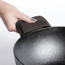 Meyer Pre- Seasoned Cast Iron 3 Piece Cookware Set - 20cm Frypan + 20cm Kadai with Interchangeable Lid, Black