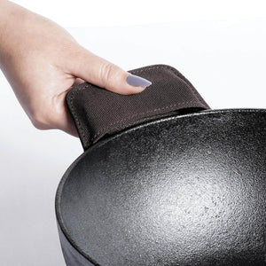 Meyer Pre- Seasoned Cast Iron 3 Piece Cookware Set - 20cm Frypan + 20cm Kadai with Interchangeable Lid, Black