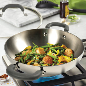 Meyer Trivantage Stainless Steel Triply Cookware 3pcs Set (24cm Frypan + Kadai/Wok With Interchangeable Glass Lid)