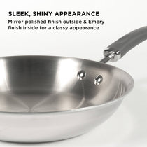 Meyer Trivantage Stainless Steel Triply Cookware 3pcs Set (26cm Frypan + Kadai/Wok with Interchangeable Glass Lid)