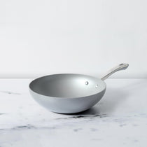 Prism Non-Stick Stirfry/Wok with Stick Handle 26cm, Silver [Induction Compatible] - Pots and Pans