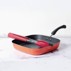Meyer 2-Piece Set - Grillpan 28cm + 12" Silicone Tongs - Pots and Pans