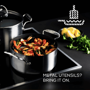 Circulon Clad Stainless Steel Casserole/Biryani Pot with Hybrid SteelShield and Nonstick Technology, 26cm ,Silver